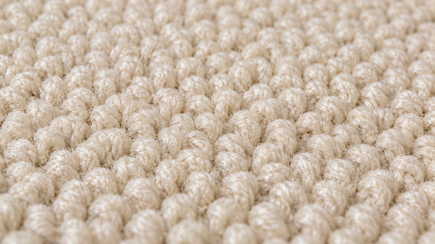 Clean carpet fiber close-up